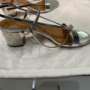 Aquazzura silver sandals with embellishment